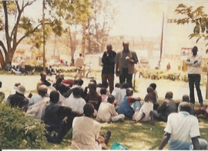 Bro Makona preaching to street children